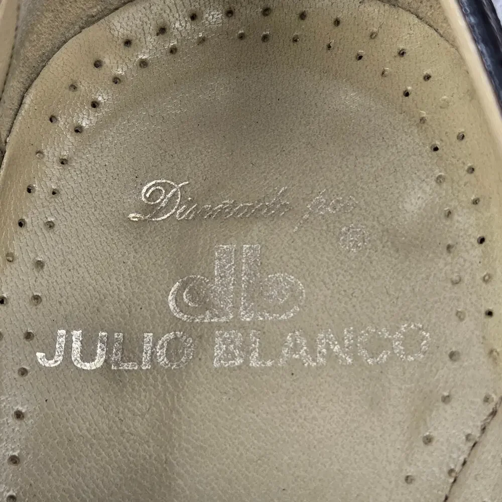 Julio Blanco Mens 10.5M Genuine Lizard Moc Square Toe Two Tone Oxford Dress Shoe